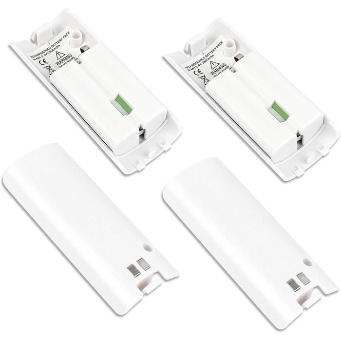 Lot de 4 piles rechargeables pour Wii, piles rechargeables haute capacité 2800 mAh