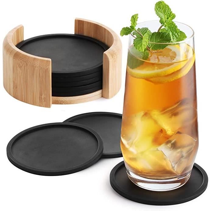 Sous-verres en Siliconen avec support - Set de 12 - Sous-verres de Verres ronds Sous-verres en Siliconen avec support - Set de 12 - Sous-verres de Verres ronds