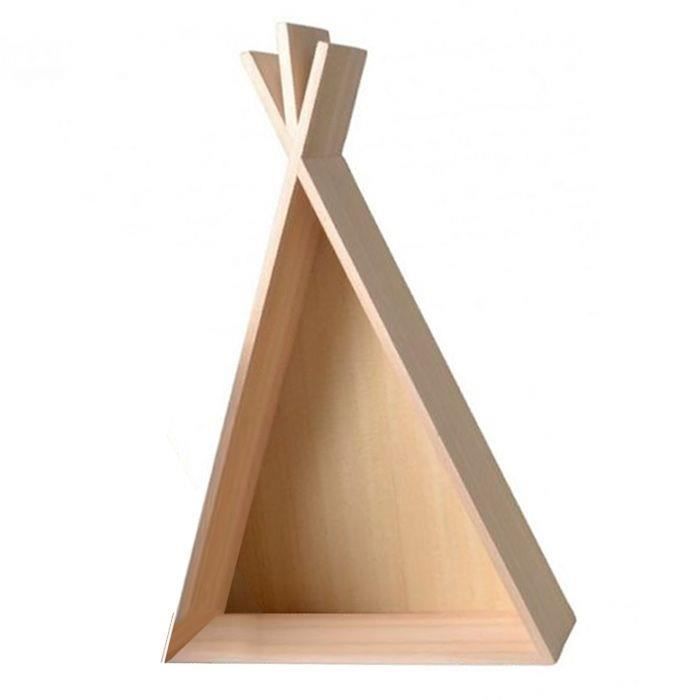 etagère tipi à décorer - artemio - grand format - bois naturel - 45x45x6 cm