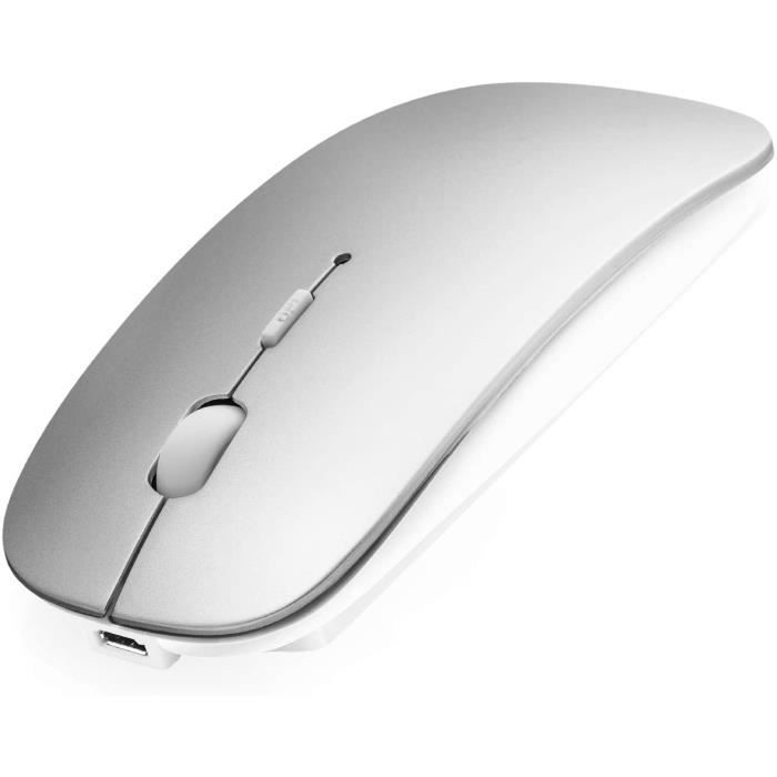 Souris Bluetooth – Non spécifié – Mini Souris Silencieuse – Rechargeable – Gris – Bluetooth 4.0