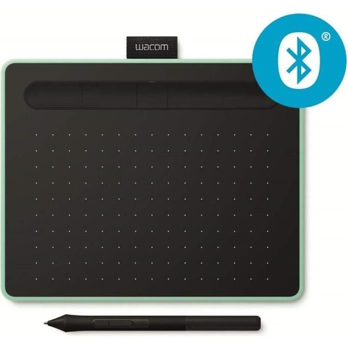 Tablettes graphiques Tablette à stylet Wacom Intuos S Bluetooth, Pistache-Tablette graphique sans fil pour la peinture,l 109302