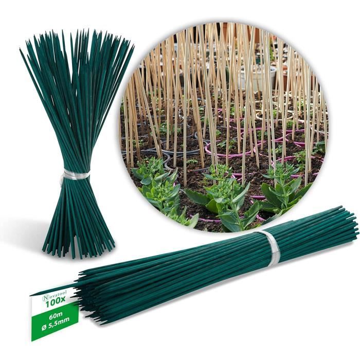 Lot 100 Tuteurs Bambou Naturel 60 Cm X 5,5 Mm - Bâtonnets Soutien Orchidées Plantes