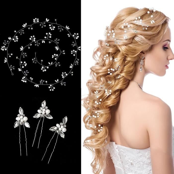 100Cm Accessoire Cheveux Mariage Femme Fille, Spirale Strass Cheveux  Accessoires De Coiffure, Bijoux Cheveux Serre Tete Femme[H797] - Cdiscount  Au quotidien