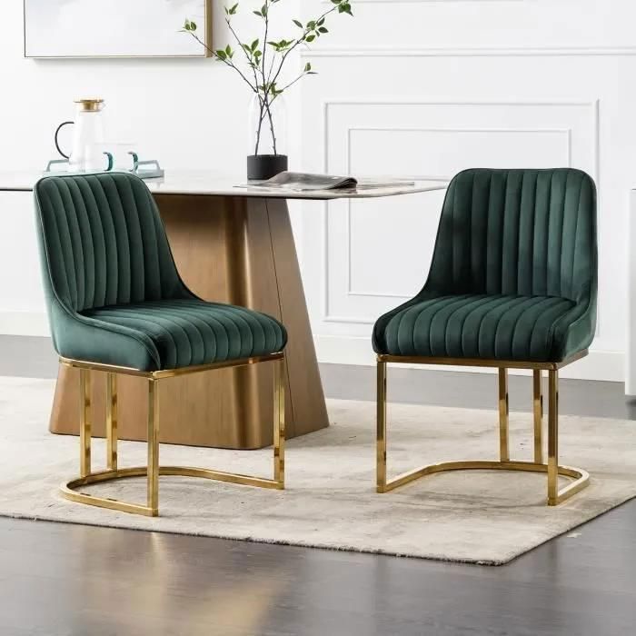 Velours Chaise De Salle à Manger Bruges Vert Foncé | Milton & Oldbrook