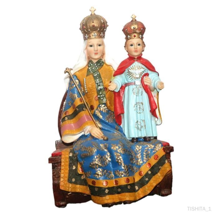 Statue de marie et de jésus en résine, ornements religieux, Sculpture
