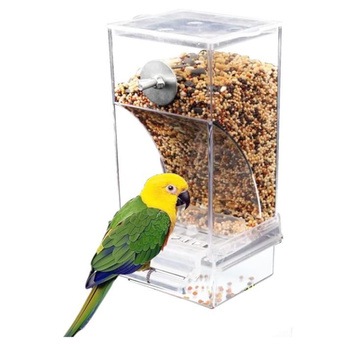 Comparer les prix de Automatique Mangeoire Oiseaux Cage en Acrylique Transparent Bird Feeder Clear,Mangeoire Anti Gaspillage Oiseaux,Grande Capacité