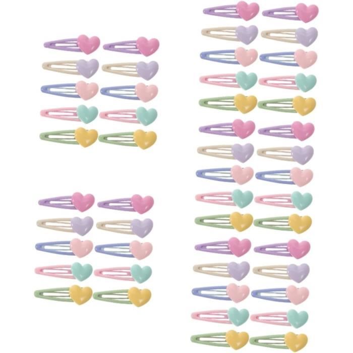 Pince Color 50 Pièces Pince À Cheveux Love Colorée Décors De Cheveux Décorations De ...