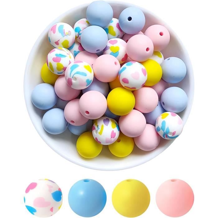 Nogeqi Lot De 50 Perles Cheveux En Silicone – Multicolores, Clipsables, Légères – Pour Tresses, Coiffures Créatives Et Bijoux – Fille Et Enfant