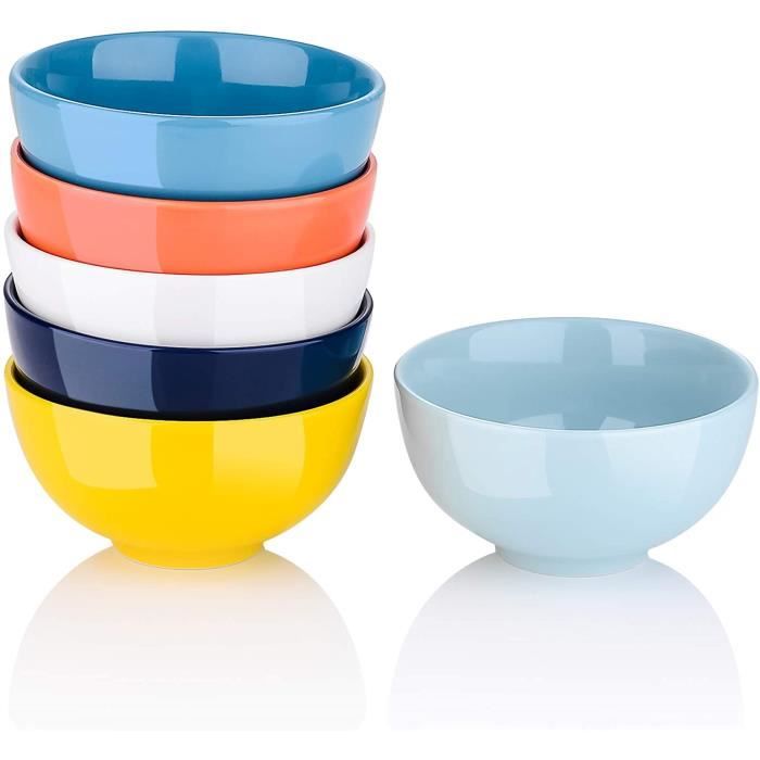 LOVECASA, Bols à Petit Déjeuner en Porcelaine, Bols Japonais à Soupe (6  Pièces- Multicolor, 5- 480ML) - Cdiscount Maison