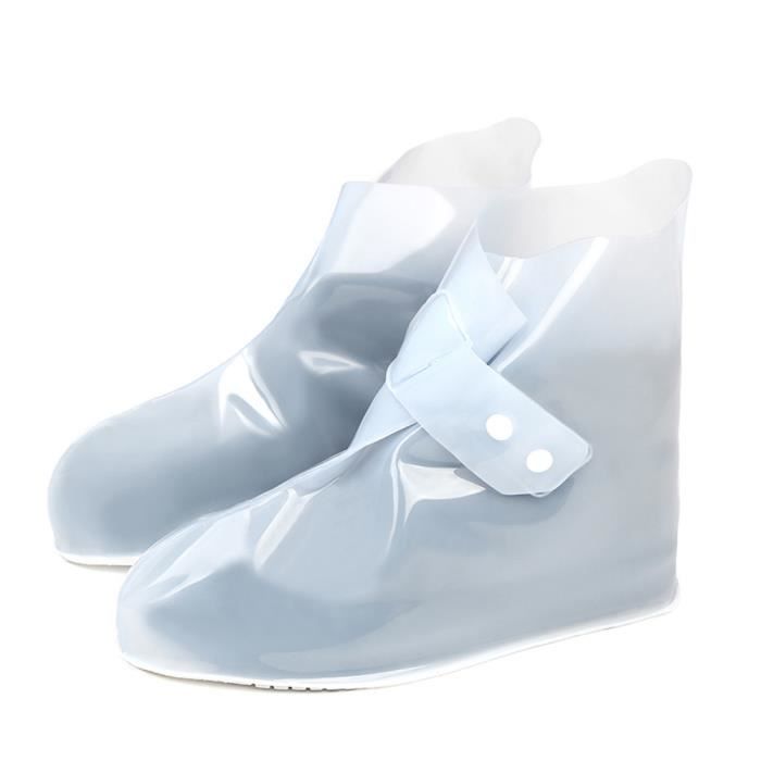 Irikdescia Couvre-chaussures Imperméables Réutilisables - 2 Paires Taille L, Latex Antidérapant Pour Pluie Et Boue, Homme Femme