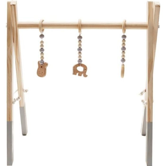 Portique d'Éveil pour Bébés Montessori Robincool Hanger 60x44x57 cm en Bois  Écologique avec Pieds Antidérapants - Cdiscount Puériculture & Eveil bébé