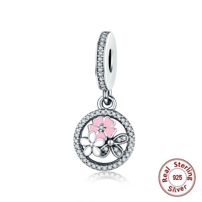 charm pandora fleur rose charm pandora fleur rose