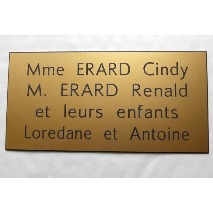 plaque gravée boite lettres porte personnalisée 4 lignes format 48 x 100 mm