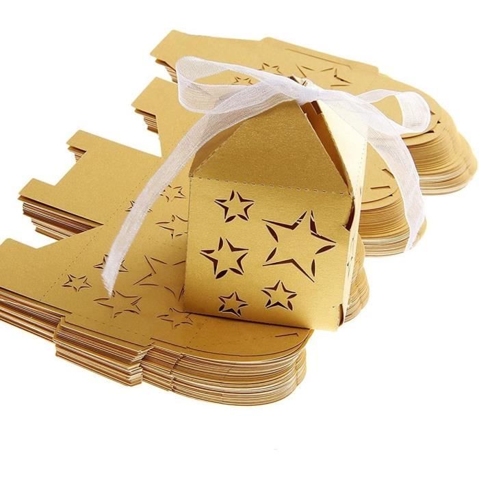 50 Pièces Boîtes En Forme Papier D'Oreiller, Boîtes De Faveur De Mariage D'Oreiller, Boîte À