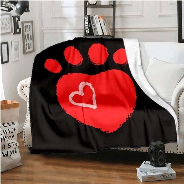 Couverture Cœurs D Amour Empreintes De Pattes Plaid Polaire Empreintes De Pattes Imprimee 3d Couvertures 70x140cm Douce O814 Cdiscount Maison