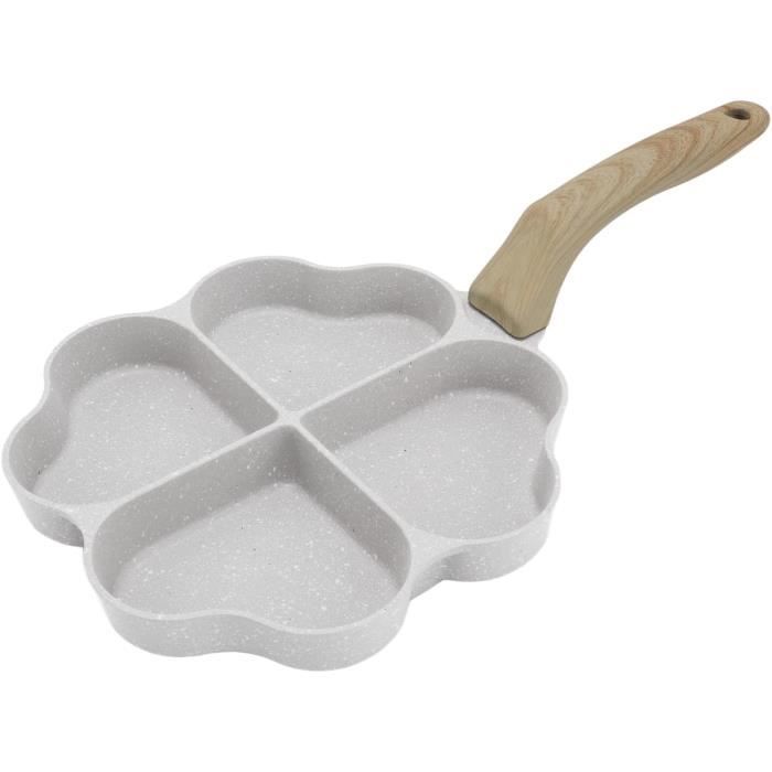 Poêle à 4 Trous HEEPDD – Pour œufs, Crêpes, Omelettes – Revêtement Antiadhésif Pierre, Compatible Induction/gaz – 36.5 Cm