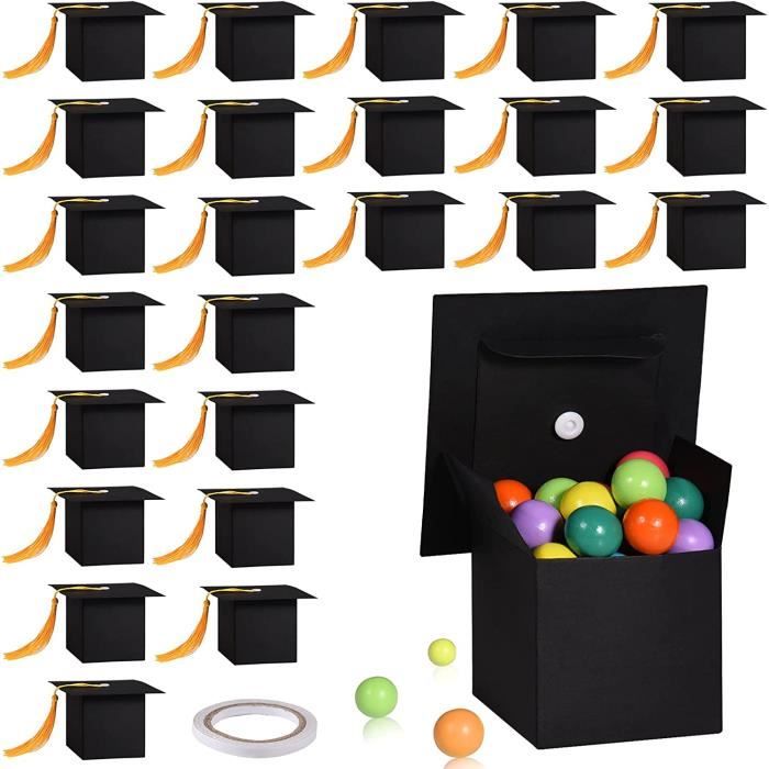 10/20 pièces Boîte-cadeau de toque de graduation, boîtes à friandises