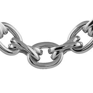 Collier Lasso En Argent 925 Rhodié - Chaine Maille Forçât 0,8 Mm Avec Cœurs 10 Et 15 Mm - Neuf Avec étiquettes