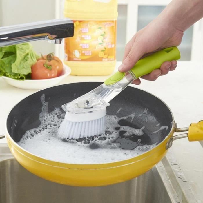 Brosse à Vaisselle Avec Ventouse - Pour évier, Poils En Nylon, Poignée Ergonomique - Économise De L'espace - 5