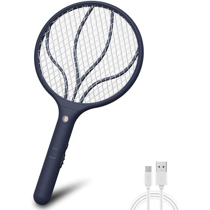 Raquette Anti Moustiques 4 En 1 Rechargeable USB - 2500V Avec Lumière UV - Intérieur/extérieur