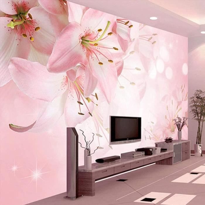 Papier Peint Panoramique Fleur Rose 3D Poster Mural pour Salon Chambre Dcoration Murale 400280cm