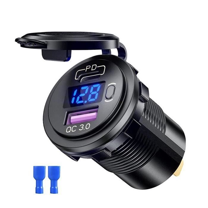 Double Prise Usb Qc3.0 Pour Chargeur De Voiture, Etanche, Adaptateur De Prise Pour 12 V-24 V