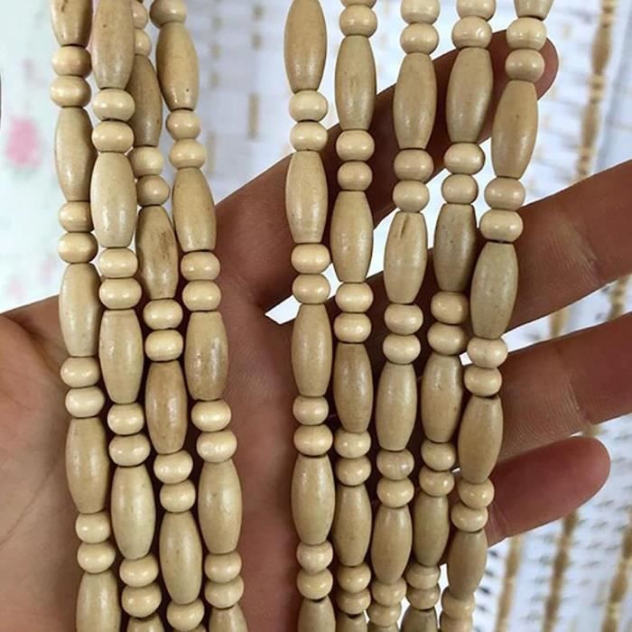 Rideau De Perles Anti Mouche,Brins Rideau De Porte Perles,Rideau De Porte Perlé Suspendu En Bois