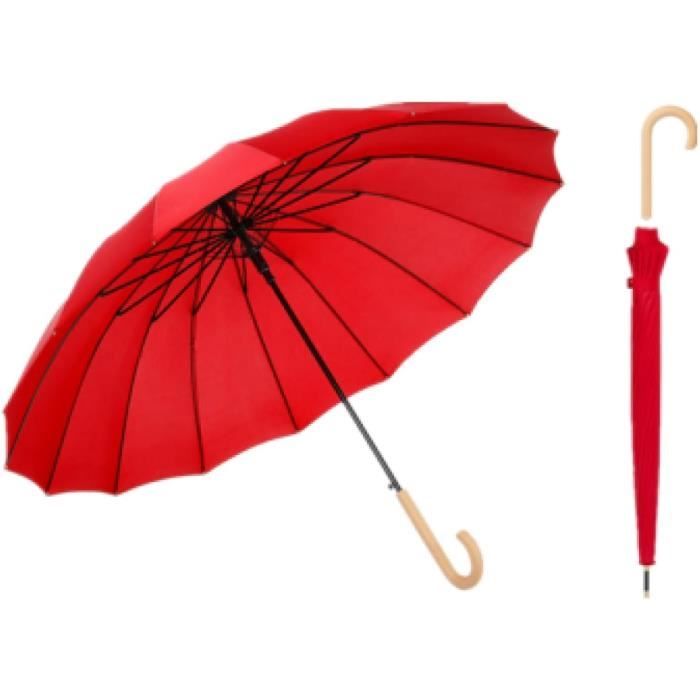 Parapluie Avec Manche En Bois Vache - H 95 X D 120 Cm, Design Amusant Pour Promenade Sous La Pluie