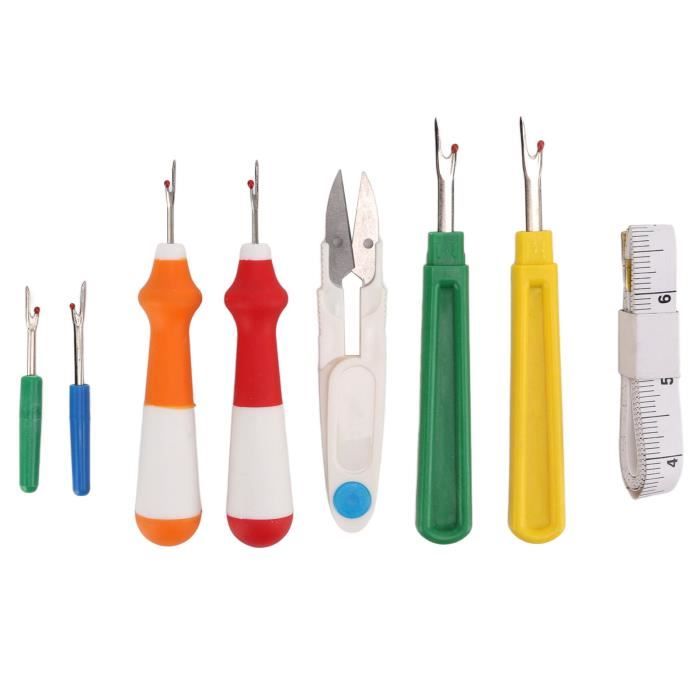 Lot De 5 Découseurs + Ciseaux De Coupe - Outils De Couture Pour Ouvrir Coutures Et Ourlets - Grand Et Petit Modèles