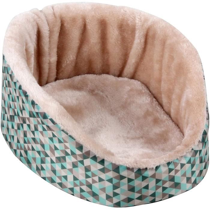 Dehner Kuschelbett Für Katzen & Kleintiere - Velvet Plüsch 31x25x13cm Rosa/türkis/grau