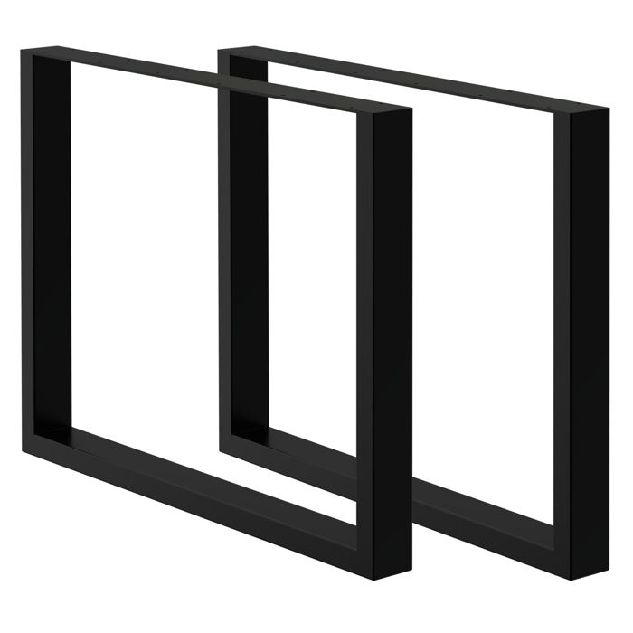 Lot De 2 Pieds De Table Forme Rectangulaire 60x72 Cm Anthracite Acier Revetu Par Poudre 4 Protecteurs De Sol Inclus Design Industriel Profil Carre 84518715