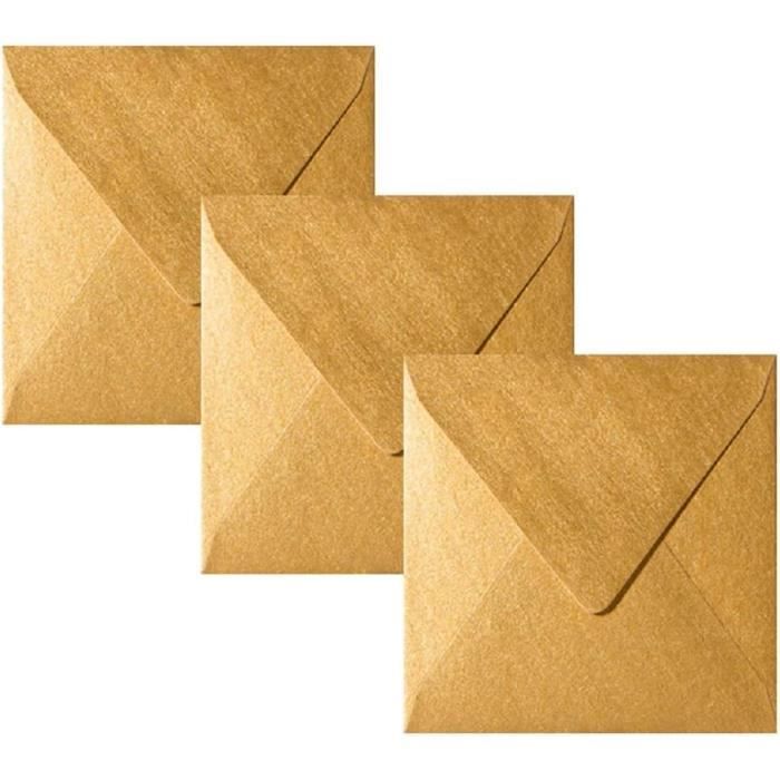 Glüxx Lot de 50 enveloppes carrées Crème 15,0 x 15,0 cm 120 g/m² Avec collage humide Idéal pour les cartes de vœux de Noël
