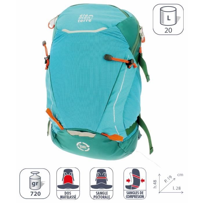 Sac à dos Élémenterre Talca 20 - bleu/turquoise - 20 L Sac à dos Élémenterre Talca 20 - bleu/turquoise - 20 L