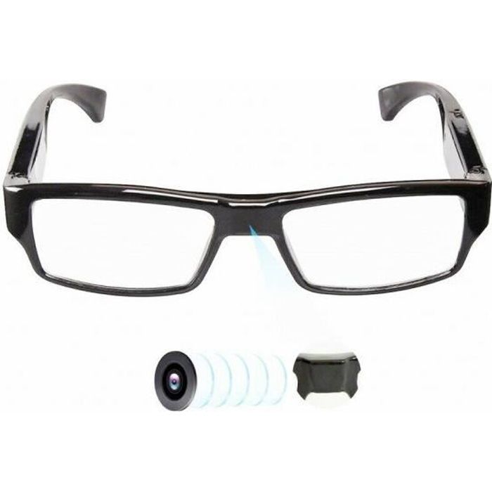 Lunettes Caméra HD 1080P - Enregistrement Vidéo Grand Angle - Stabilisation Anti-tremblement - Pour Sport Outdoor - Jusqu’à 128 Go