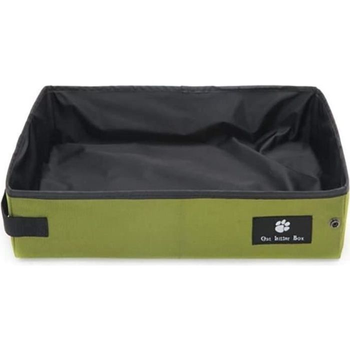Bac à Litière Portable Et Pliable Pour Chat - Imperméable, Facile à Nettoyer - 45 X 35 X 13 Cm - 4
