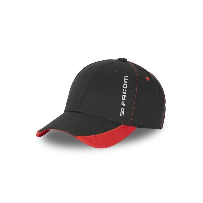 Casquette Homme Noir à Visière Rouge - Taille Réglable - Coton - Neuf Sans étiquette
