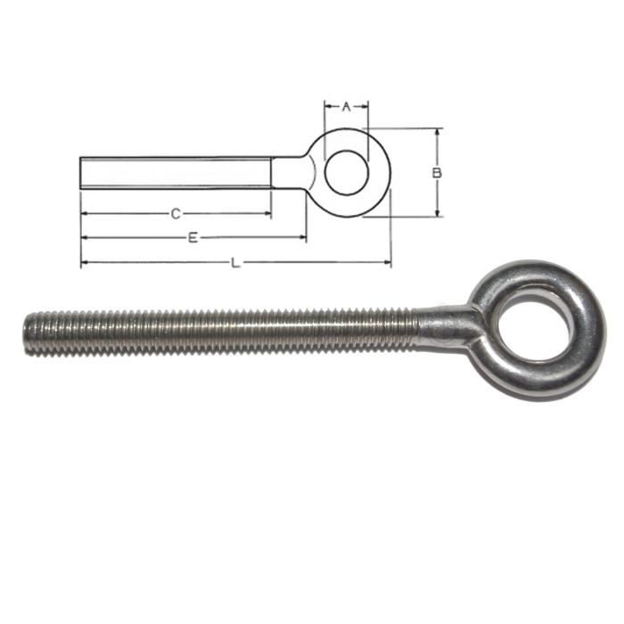 Anneau tige filetée M10 mm inox 304 Longueur 62mm Cdiscount Bricolage