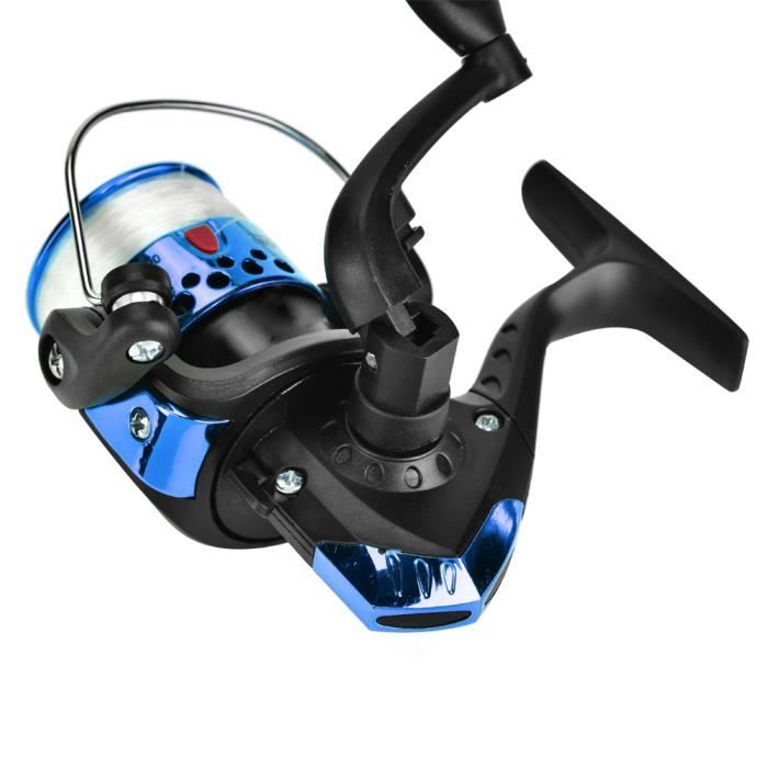 Moulinet De Pêche Tout Métal – Bleu, Portable, Inversible, Décharge Sonore, Capacité 150 M En Nylon N°3