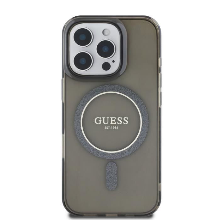 Coque pour iPhone 16 Pro Max MagSafe avec Cercle Pailleté Guess - vue 3