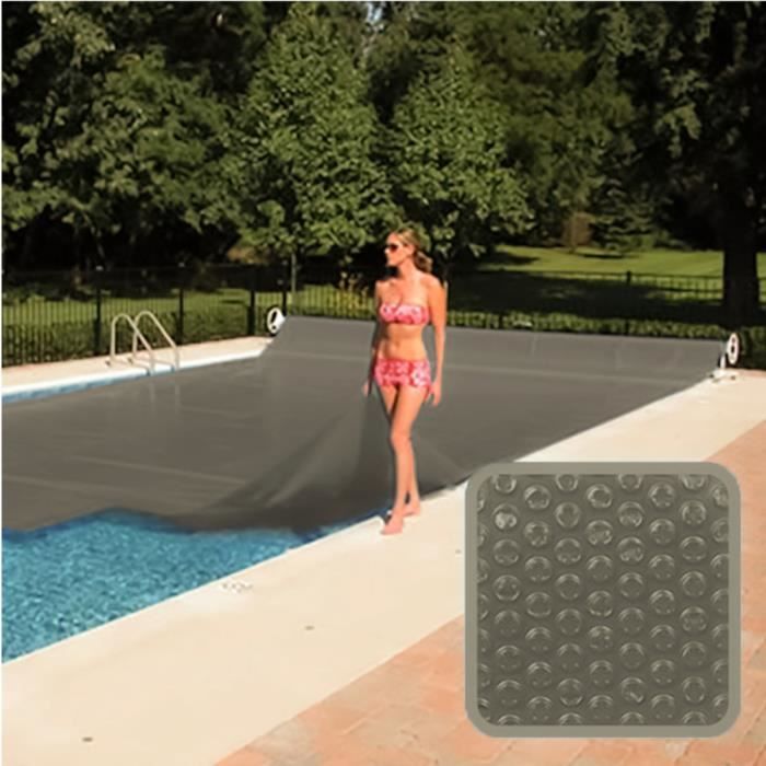 Bâche à bulles pour piscine Linxor - 5m x 10m - 300 microns - Gris