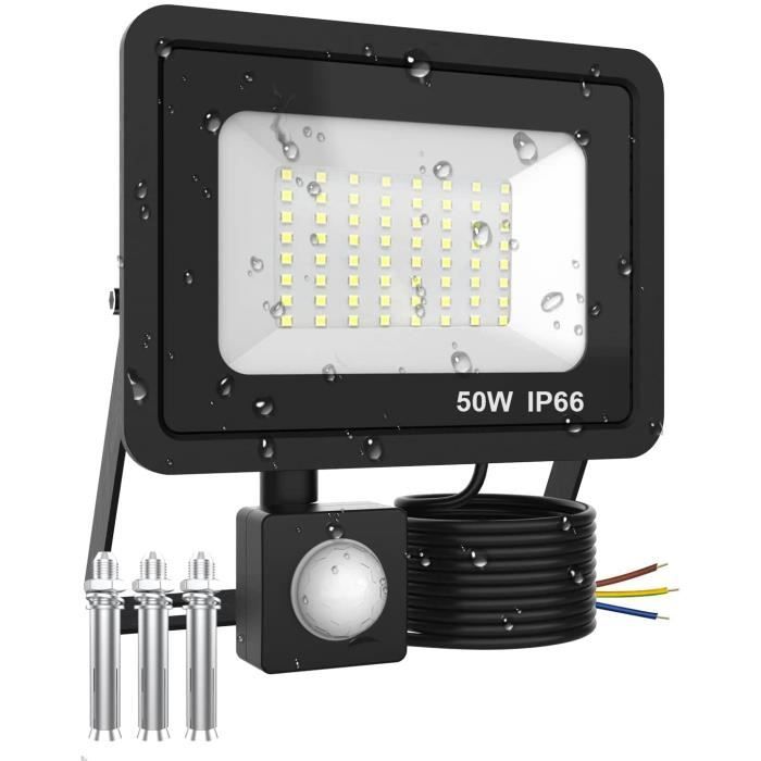 Projecteur LED Extérieur Sansi 150W Avec Détecteur De Mouvement IP65 - Blanc - Neuf