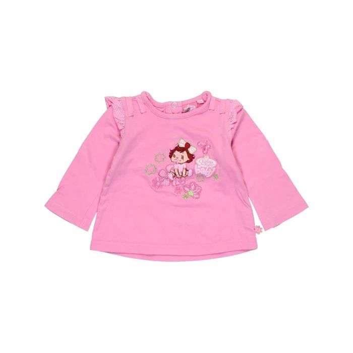 T Shirt Manches Longues Bebe Fille Charlotte Aux Fraises 6 Mois Rose Hiver Vetement Bebe Rose Cdiscount Pret A Porter
