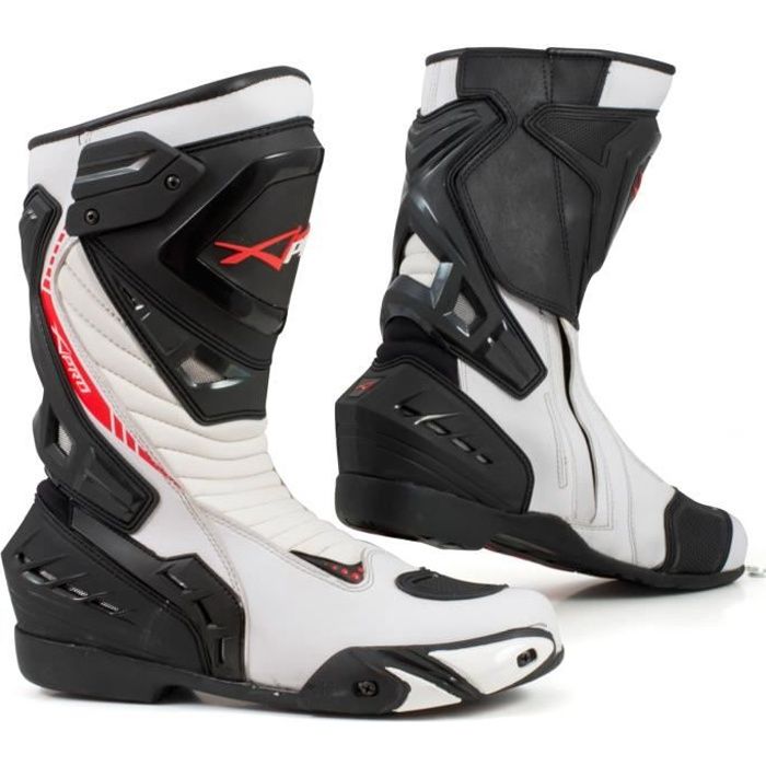 Chaussures Bottes Moto Sport Track Racing Route Technique Blanc 46 Sonic