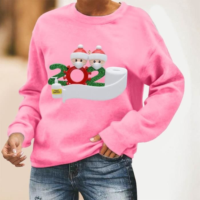 Sweat À Col Rond Manches Longues Imprimé Noël