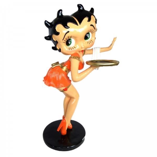 Grande Statue Betty Boop 60 Cm - Résine, Robe Noire Et Chapeau, Neuve
