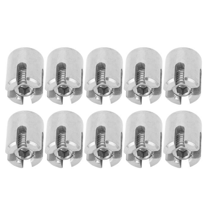 10 Serre-Câbles + 10 Cosses Métalliques 5mm Acier Inoxydable - Clips Rotatifs Pour Câble Acier Et Cordes