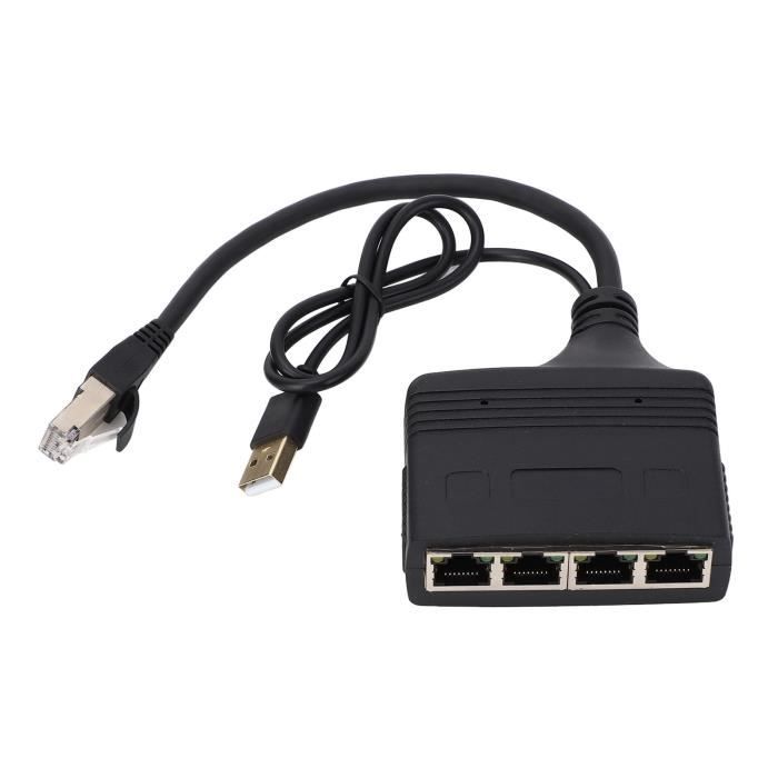Répartiteur Ethernet Gigabit 1 à 4 Ports - Switch Réseau 1000 Mbps RJ45 Aluminium, Plug And Play Pour TV Ordinateur