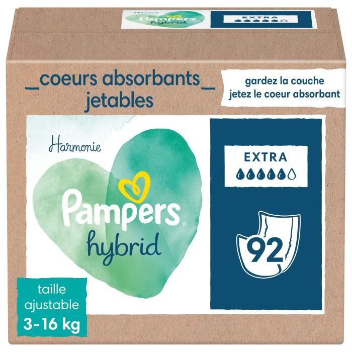 PAMPERS Hybrid 92 Cœurs absorbants Extra pour Couches Lavables