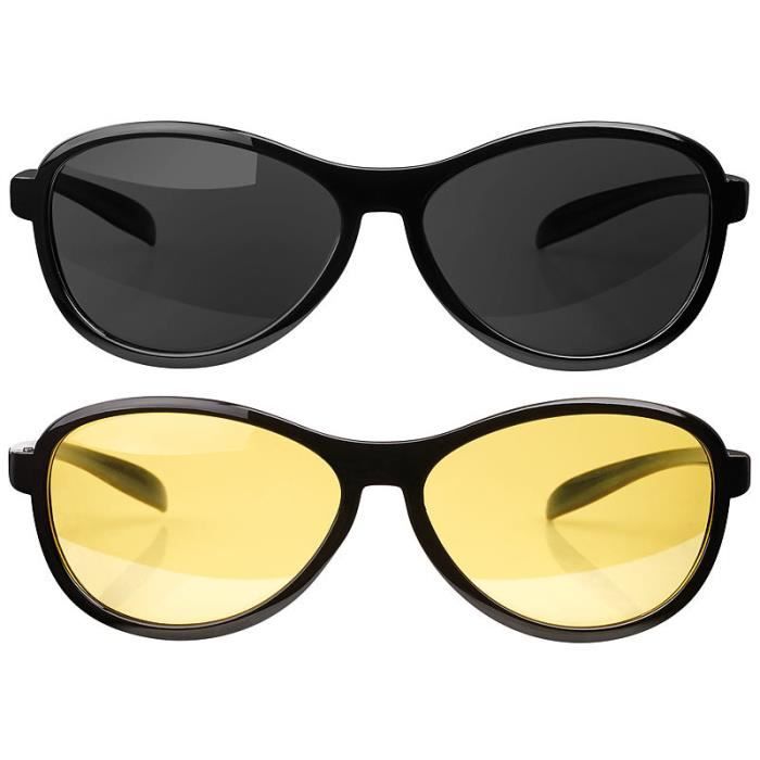 Lunette Vision Nocturne Nuit Verre Jaune Anti Éblouissement Améliore la  Conduite de Jour comme de Nuit - Achat / Vente lunettes de soleil -  Cdiscount