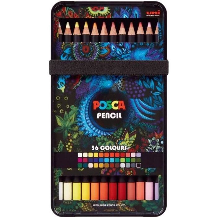 Coffret de 36 crayons de couleur POSCA Pencil KPE200/36 001 Couleurs  assorties - Cdiscount Beaux-Arts et Loisirs créatifs